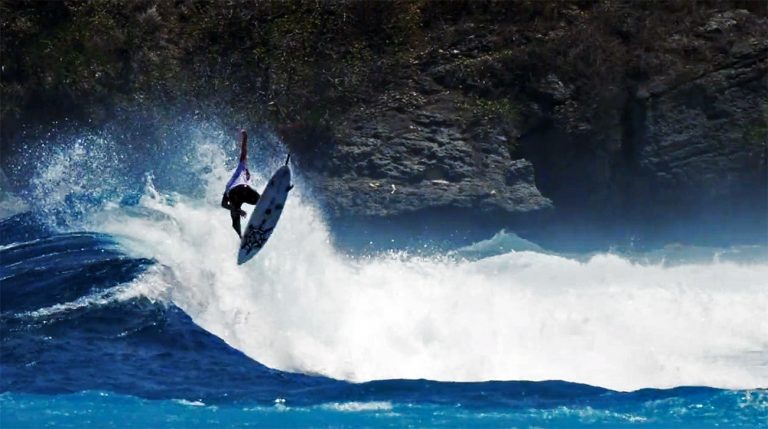 Brad Flora surfing